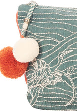 Load image into Gallery viewer, Embroidered Clutch with Pom-Pom Tassel