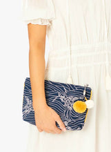 Load image into Gallery viewer, Embroidered Clutch with Pom-Pom Tassel