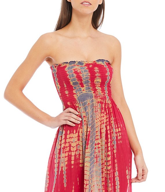 Tie Dye Strapless Maxi Dress by Elan – Pandora's Box Martha's Vineyard