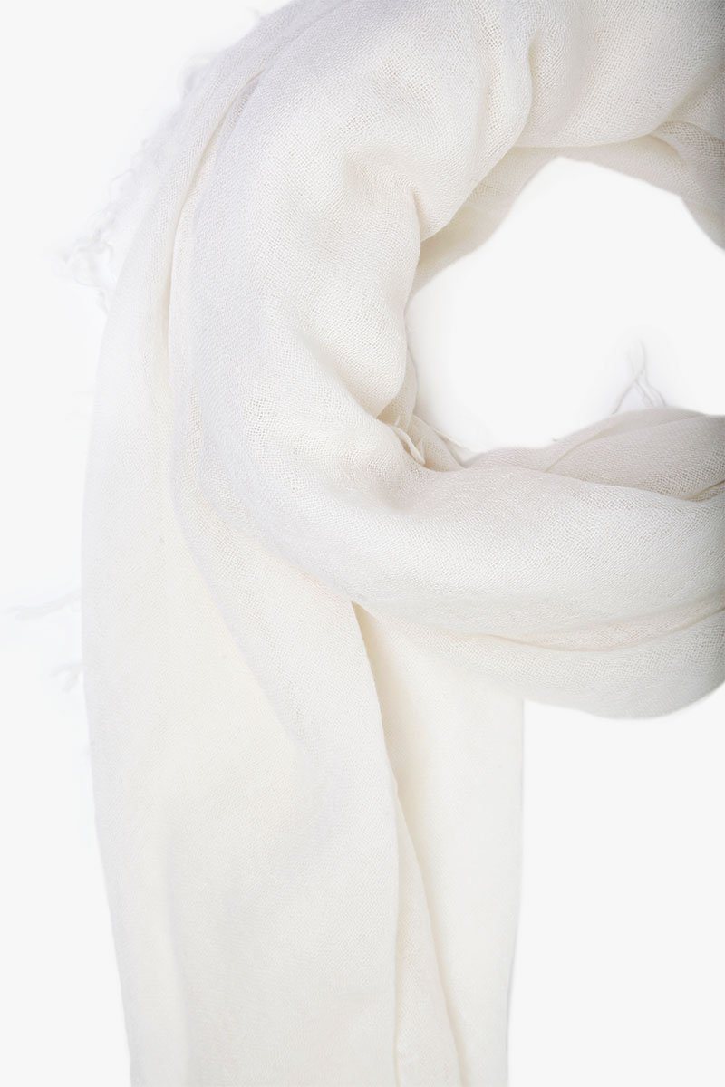 Eggshell Cashmere and Silk Scarf by Chan Luu | Eggshell