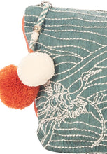 Load image into Gallery viewer, Embroidered Clutch with Pom-Pom Tassel

