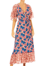 Load image into Gallery viewer, M.A.B.E. floral wrap midi dress
