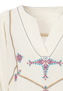 Vivien Top Embroidered Cotton Top