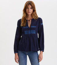 Load image into Gallery viewer, Smocked/Embroidered Long Sleeve Blouse
