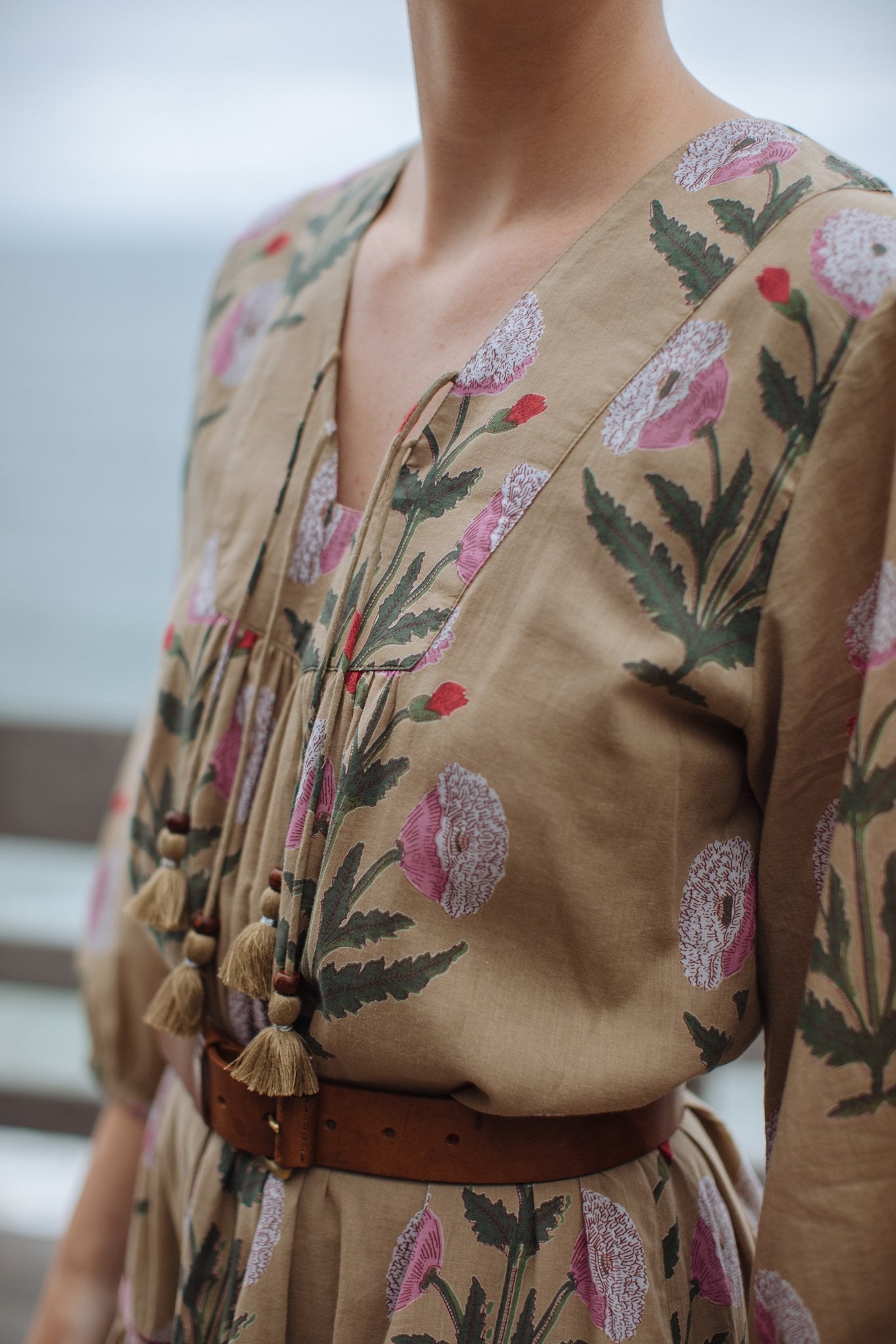 pink chicken indira dress Pink Chicken Womens Dresses Womens Sierra Dress Pink Stripe Hydrangeas Pink Chicken